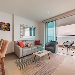 Magnifico Apto De 1 Habitacion Con Vista Inmejorable Al Mar En Bocagrande Apartamento